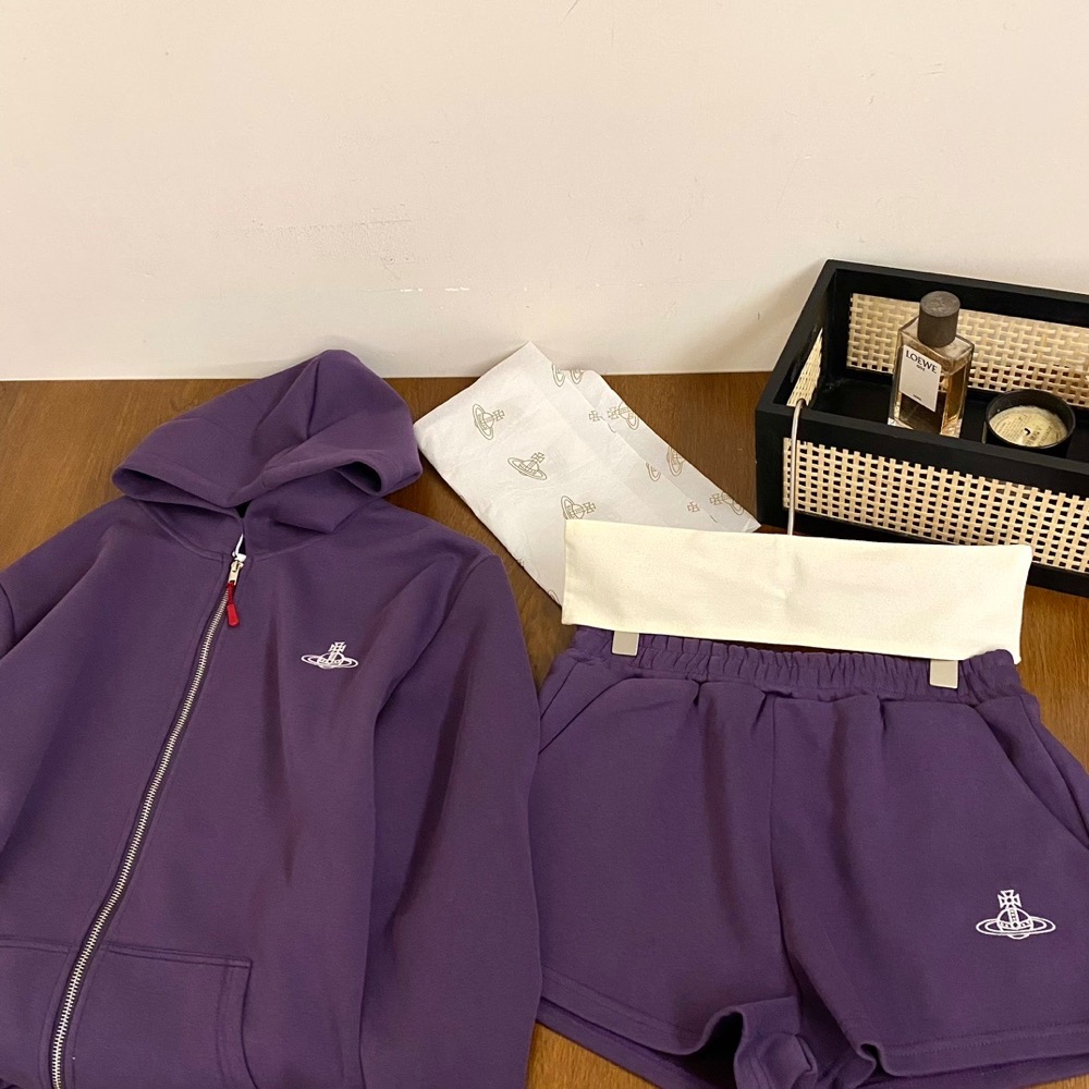 Vivienne westwood 套裝 連帽外套 短褲 休閒運動夾克外套衛衣+褲子 休閒顯瘦拉長身形！清爽有氣質 漂亮-細節圖7