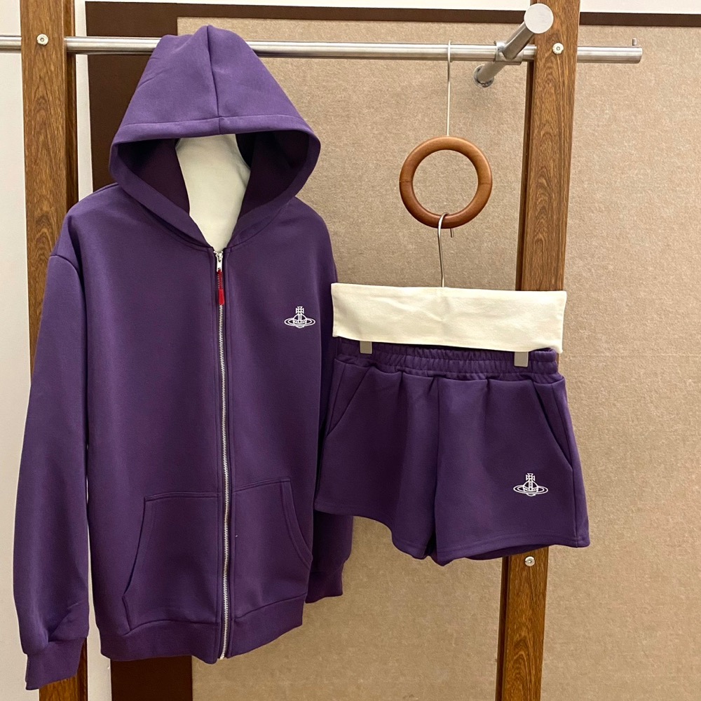 Vivienne westwood 套裝 連帽外套 短褲 休閒運動夾克外套衛衣+褲子 休閒顯瘦拉長身形！清爽有氣質 漂亮-細節圖11