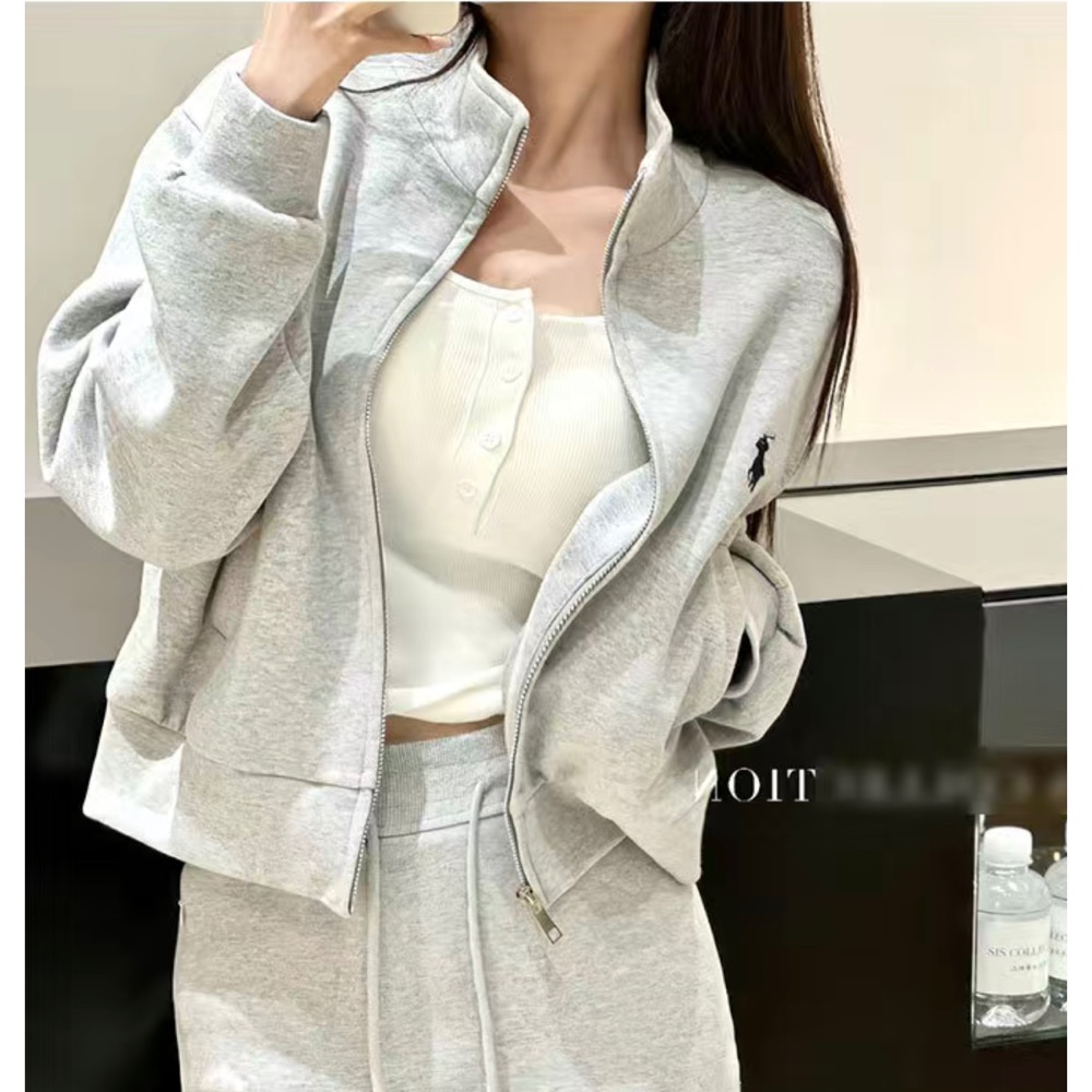 RL polo 套裝 立領外套 短裙 休閒運動夾克外套+衛衣短裙 休閒顯瘦拉長身形！清爽有氣質  SMLXL（除非想要很-細節圖2