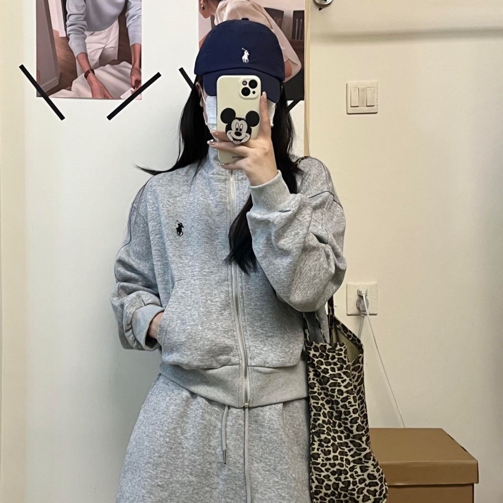 RL polo 套裝 立領外套 短裙 休閒運動夾克外套+衛衣短裙 休閒顯瘦拉長身形！清爽有氣質  SMLXL（除非想要很-細節圖3