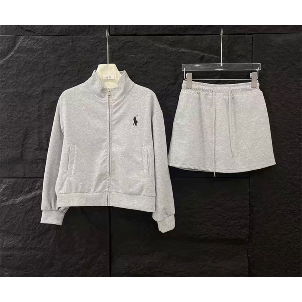 RL polo 套裝 立領外套 短裙 休閒運動夾克外套+衛衣短裙 休閒顯瘦拉長身形！清爽有氣質  SMLXL（除非想要很-細節圖6