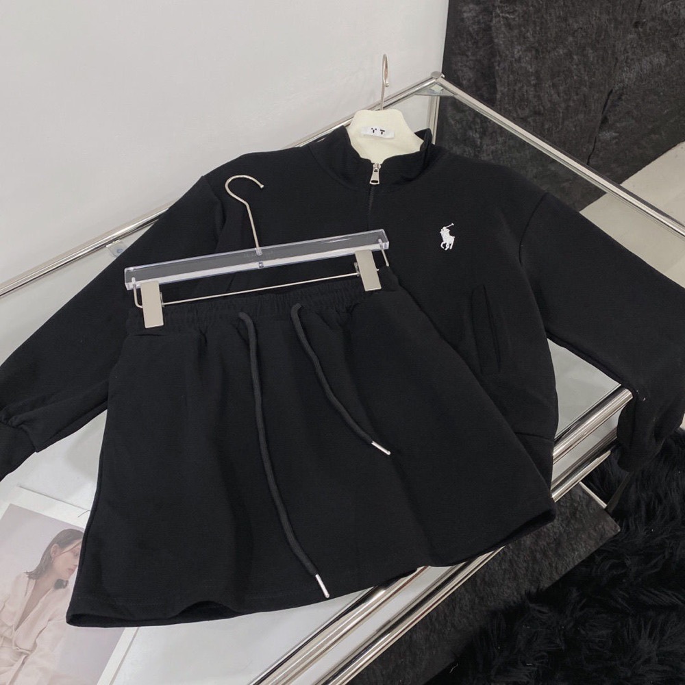 RL polo 套裝 立領外套 短裙 休閒運動夾克外套+衛衣短裙 休閒顯瘦拉長身形！清爽有氣質  SMLXL（除非想要很-細節圖9