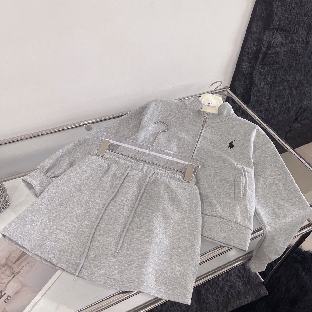 RL polo 套裝 立領外套 短裙 休閒運動夾克外套+衛衣短裙 休閒顯瘦拉長身形！清爽有氣質  SMLXL（除非想要很-細節圖10