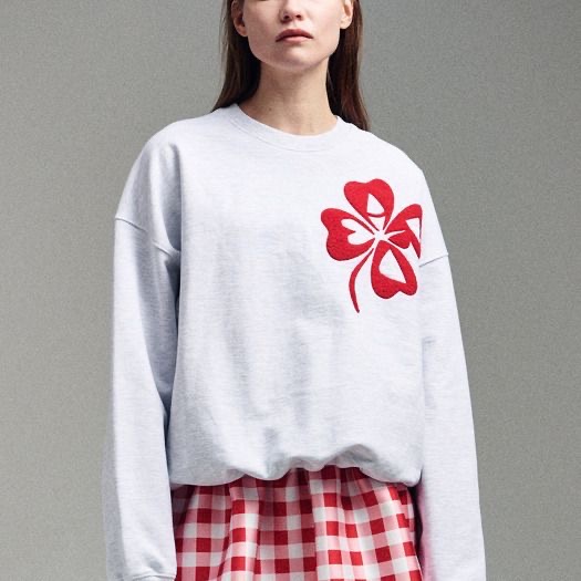 韓國mardi 大學T 上衣 衞衣 幸運草衛衣fever同款圓領雛菊花朵圓領長袖T 寬松顯瘦 質感軟揉 舒服好穿 百搭基-細節圖8