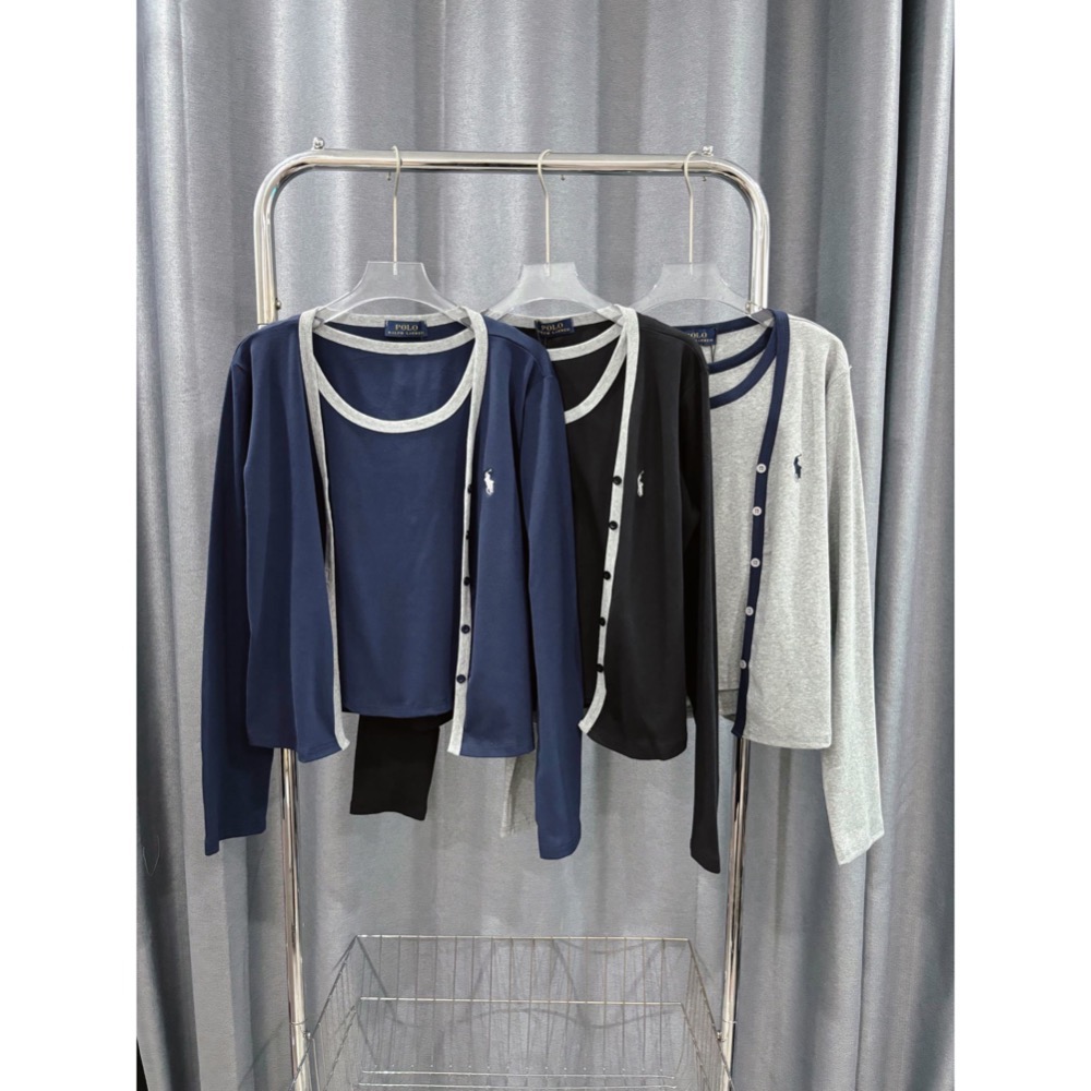 二款RL polo 好溫柔針織外套&二件式（背心吊帶+小外套）好氣質小外套，舒適針織開襟衫，小馬刺繡單排扣，百搭很推-細節圖4