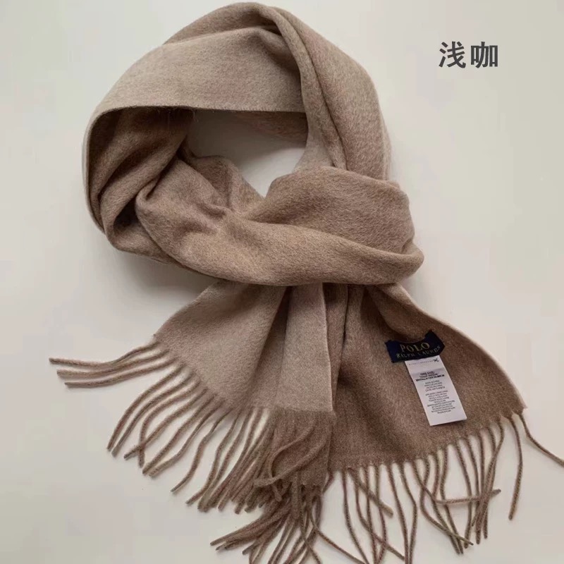 英國RL polo  圍巾 流蘇圍巾🧣好氣質好好看 小馬刺繡 羊毛純色 百搭秋冬 男女情侶 保暖圍巾 軟糯圍脖-細節圖5