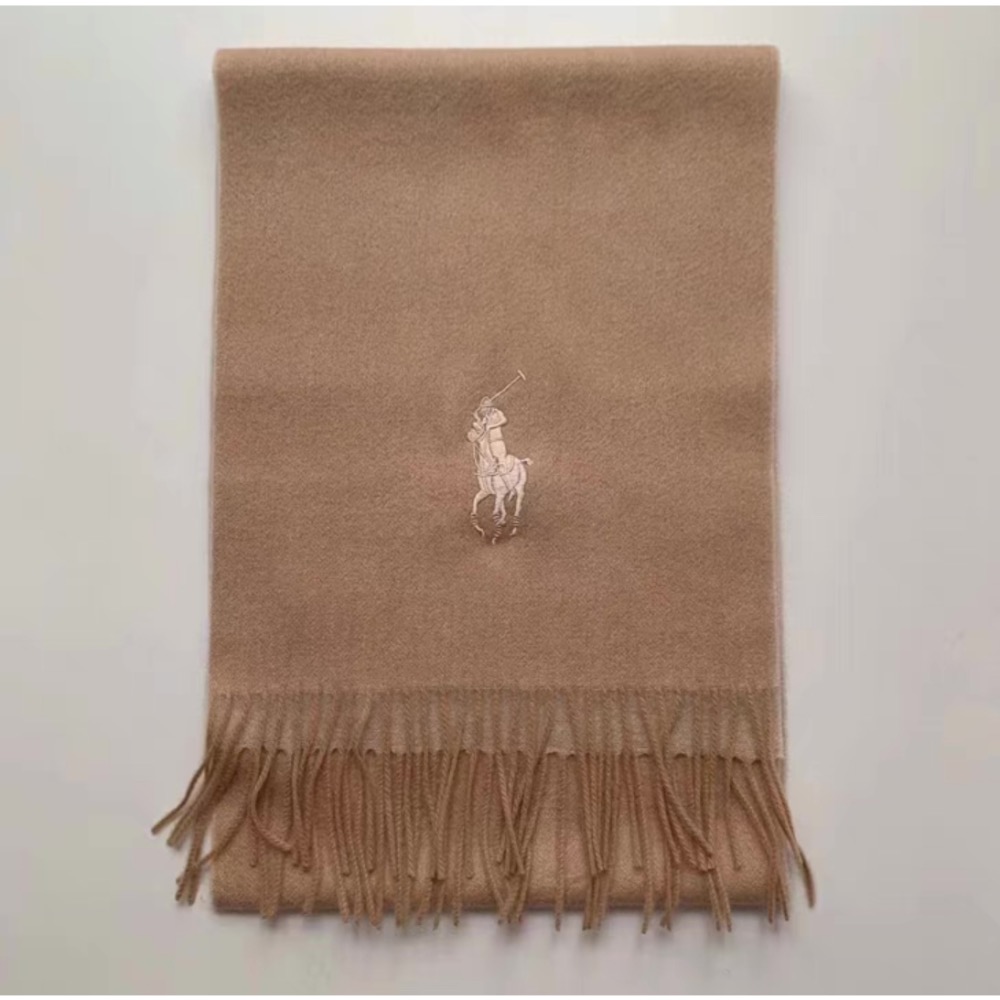 英國RL polo  圍巾 流蘇圍巾🧣好氣質好好看 小馬刺繡 羊毛純色 百搭秋冬 男女情侶 保暖圍巾 軟糯圍脖-細節圖6
