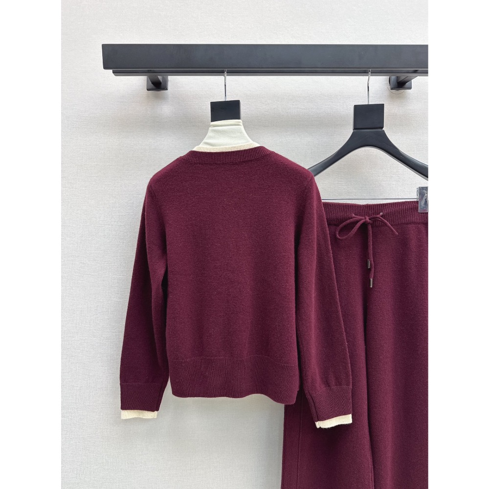 RL polo 套裝 針織外套 長褲 闊腿褲 休閒褲 清爽有氣質 慵懶羊毛套裝 假兩件經典刺繡針織開衫+鬆緊腰闊腿褲 百-細節圖5