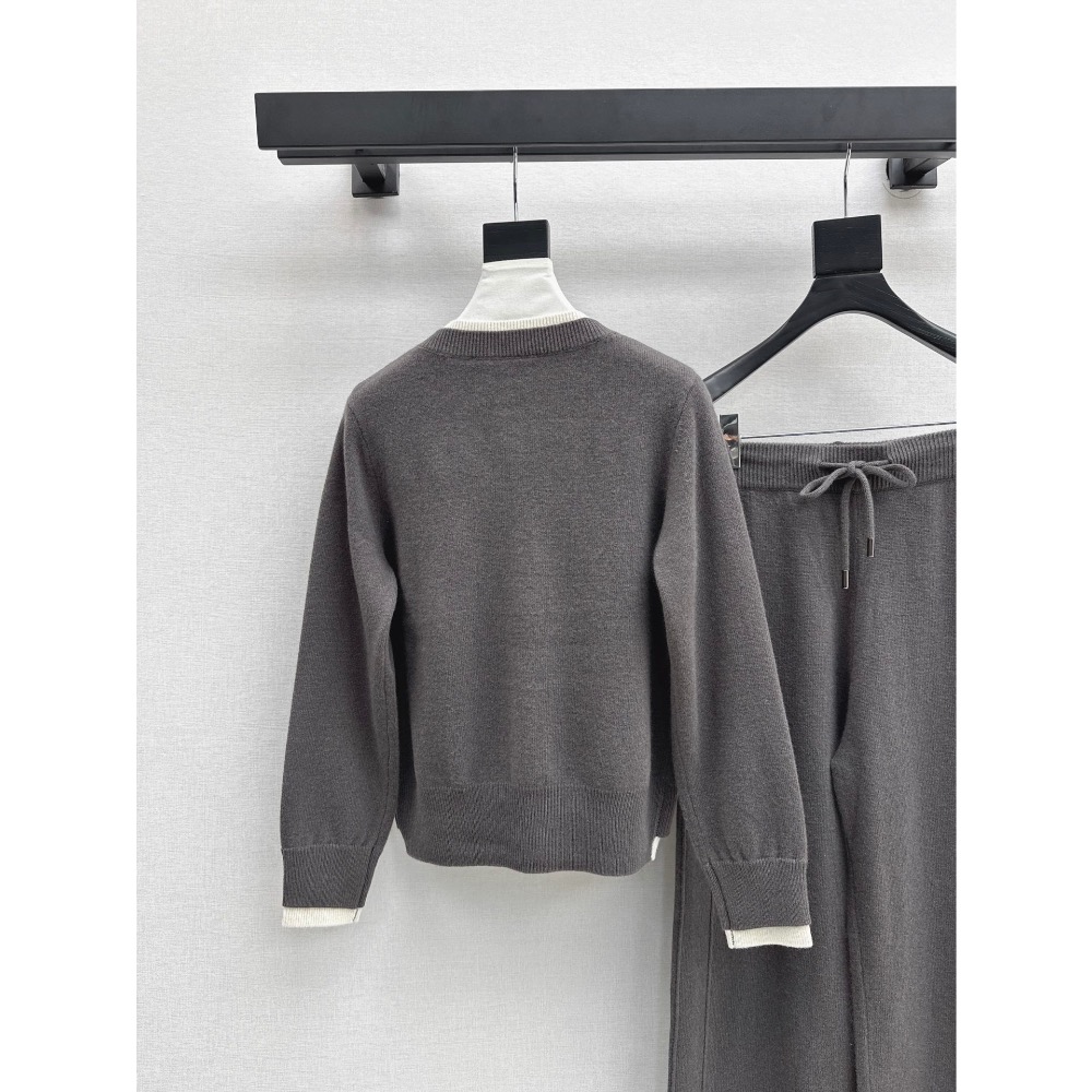 RL polo 套裝 針織外套 長褲 闊腿褲 休閒褲 清爽有氣質 慵懶羊毛套裝 假兩件經典刺繡針織開衫+鬆緊腰闊腿褲 百-細節圖10