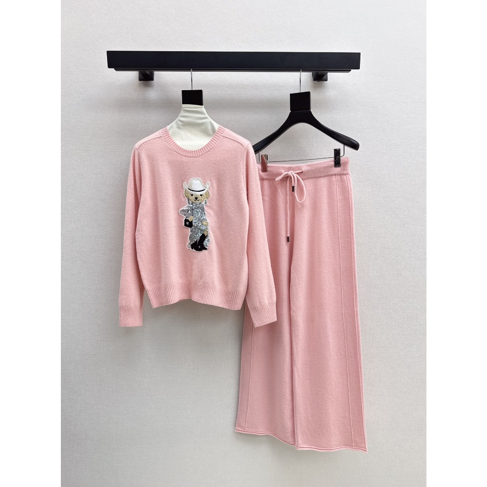 RL polo 套裝 針織外套 長褲 闊腿褲 休閒褲 清爽有氣質 慵懶羊毛套裝 慵懶風羊毛套裝減齡小熊針織毛衣-細節圖2