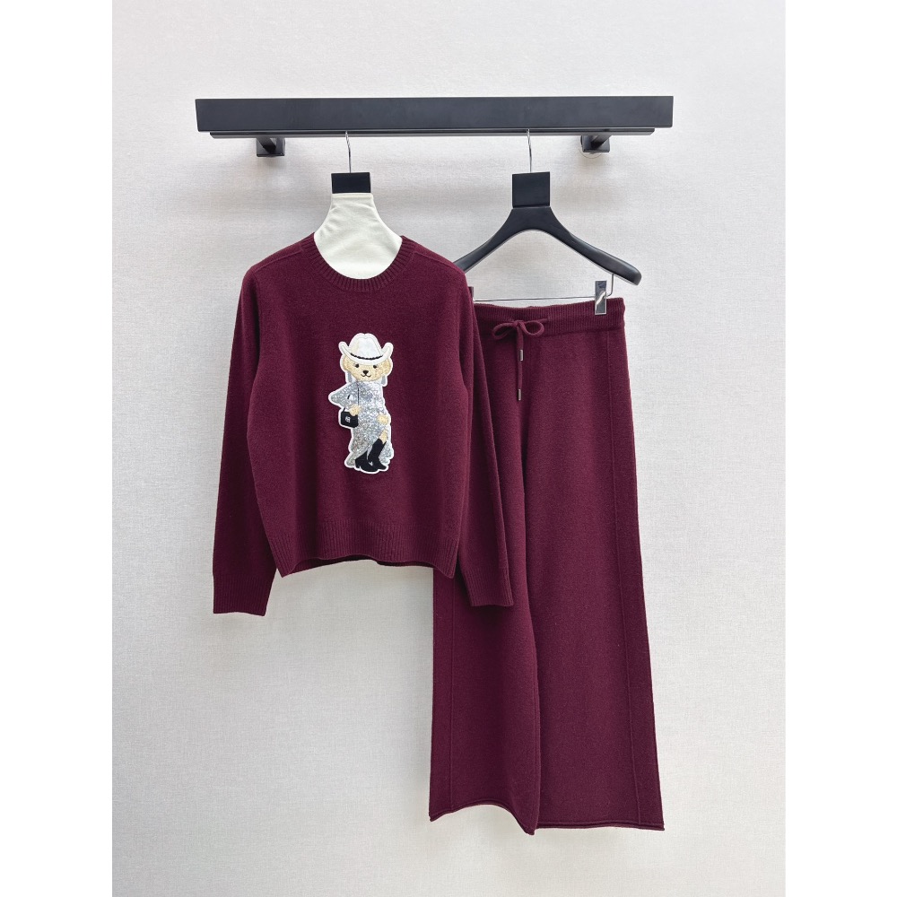 RL polo 套裝 針織外套 長褲 闊腿褲 休閒褲 清爽有氣質 慵懶羊毛套裝 慵懶風羊毛套裝減齡小熊針織毛衣-細節圖5