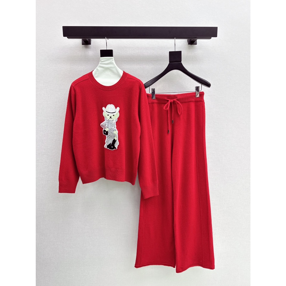 RL polo 套裝 針織外套 長褲 闊腿褲 休閒褲 清爽有氣質 慵懶羊毛套裝 慵懶風羊毛套裝減齡小熊針織毛衣-細節圖10