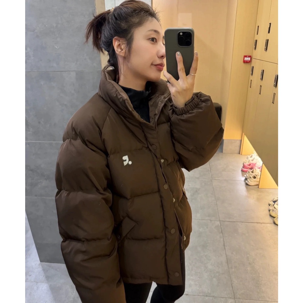 韓國 rest RR 羽絨外套 金藝琳同款立領寬松蓬松羽絨大衣 麵包外套保暖外套 顯瘦修身 實穿好搭  40-70公斤適-細節圖2