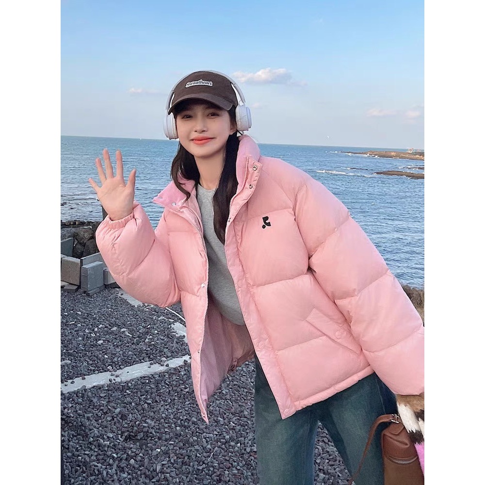 韓國 rest RR 羽絨外套 金藝琳同款立領寬松蓬松羽絨大衣 麵包外套保暖外套 顯瘦修身 實穿好搭  40-70公斤適-細節圖3