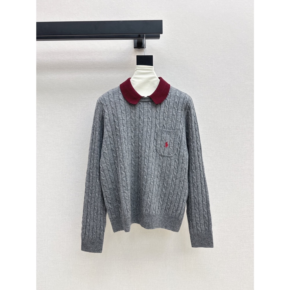 POLO RL 針織衫 上衣 毛衣 經典刺繡娃娃領針織衫 溫柔復古風～～經典小圓領休閒百搭 基礎色隨意搭配都不會出錯！這-細節圖3