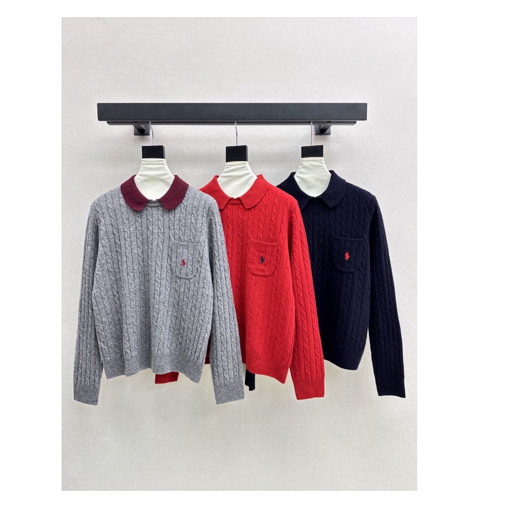 POLO RL 針織衫 上衣 毛衣 經典刺繡娃娃領針織衫 溫柔復古風～～經典小圓領休閒百搭 基礎色隨意搭配都不會出錯！這-細節圖10