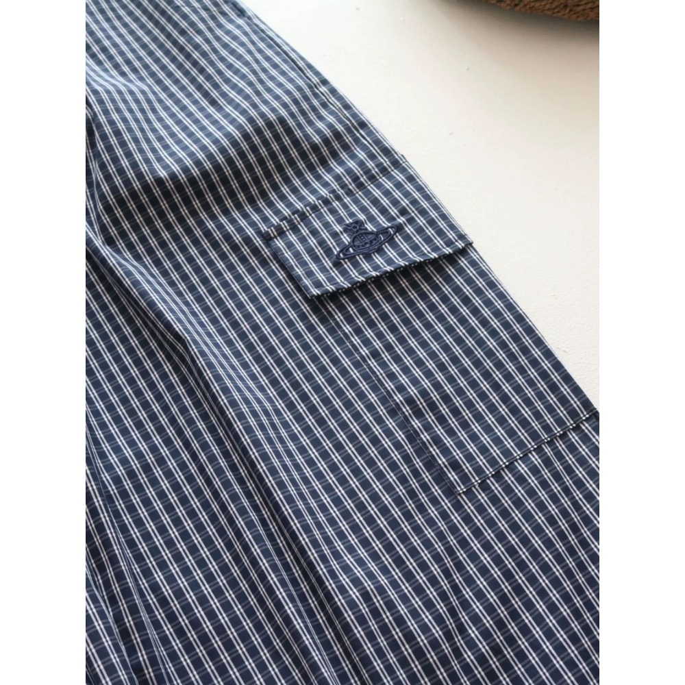 Viviennewestwood 休閒褲 闊腿褲 T恤 上衣 修身！打底單穿都美美的，土星經典刺繡LOGO，格紋及波點印-細節圖4