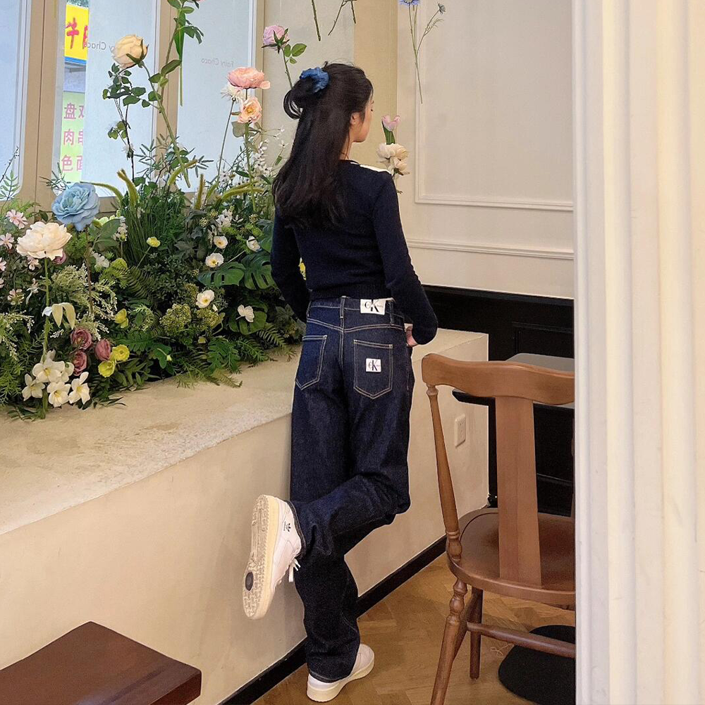 CK 牛仔褲 jennie同款ck舒適牛仔褲 直筒褲 微寬管褲 復古百搭 舒適休閒時尚   ✔️尺寸多無法一一記錄，下標-細節圖9