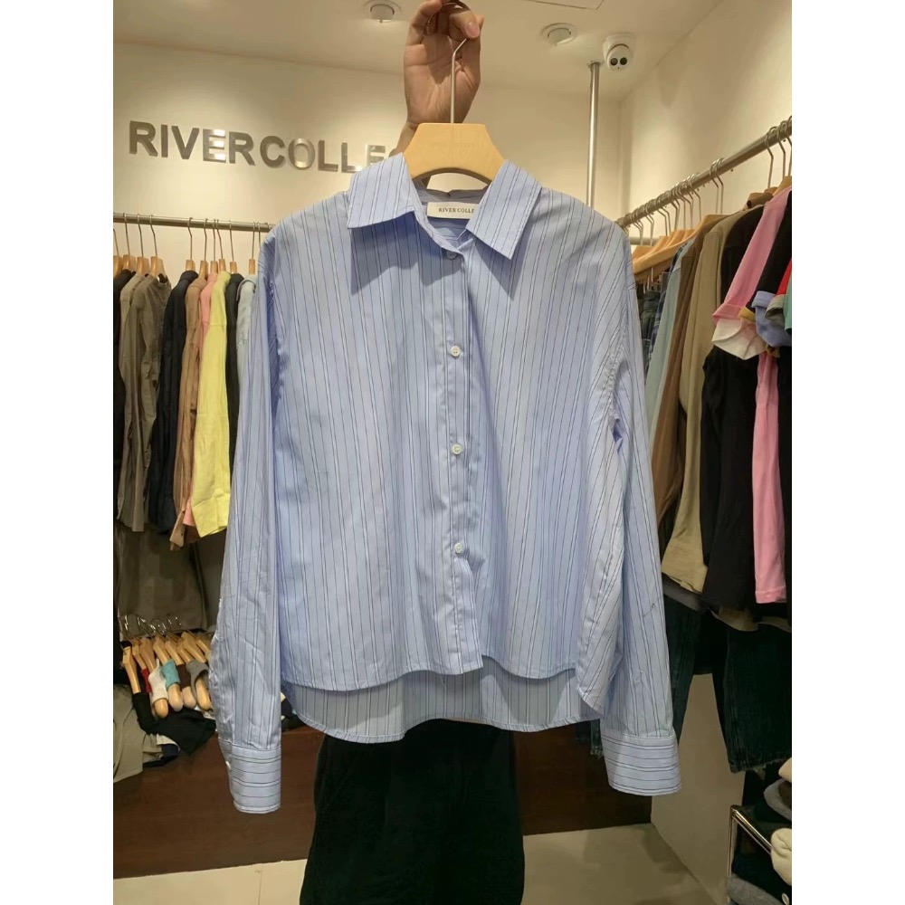 Acne 襯衫 小馬標 後背字母刺繡條紋襯衫，漂亮好氣質，單穿或當開衫小外套，防曬防風外套，戴個棒球帽，休閒又顯白顯瘦-細節圖9