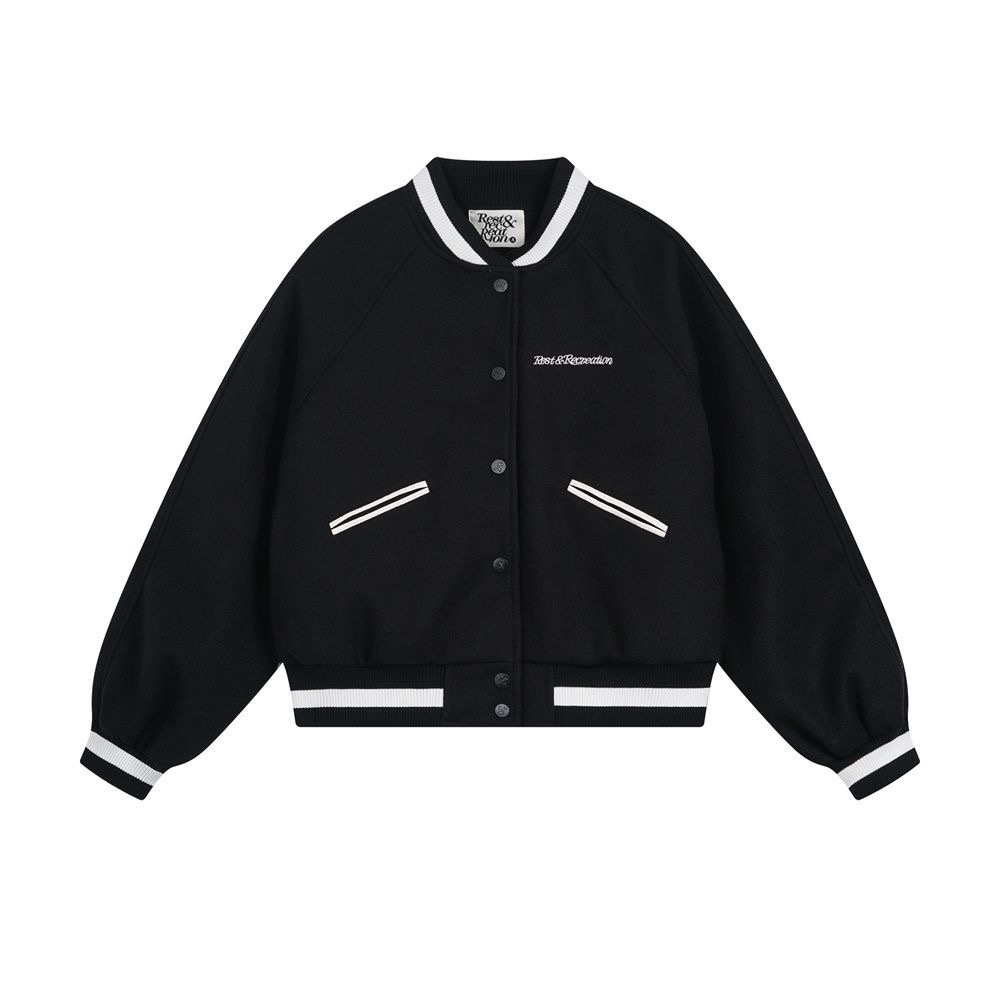 韓國RR 外套 夾克 棒球外套 刺繡休閒男女同款外套 restandrecreation復古翻領夾克 好好看啊❤️  ✔-細節圖7