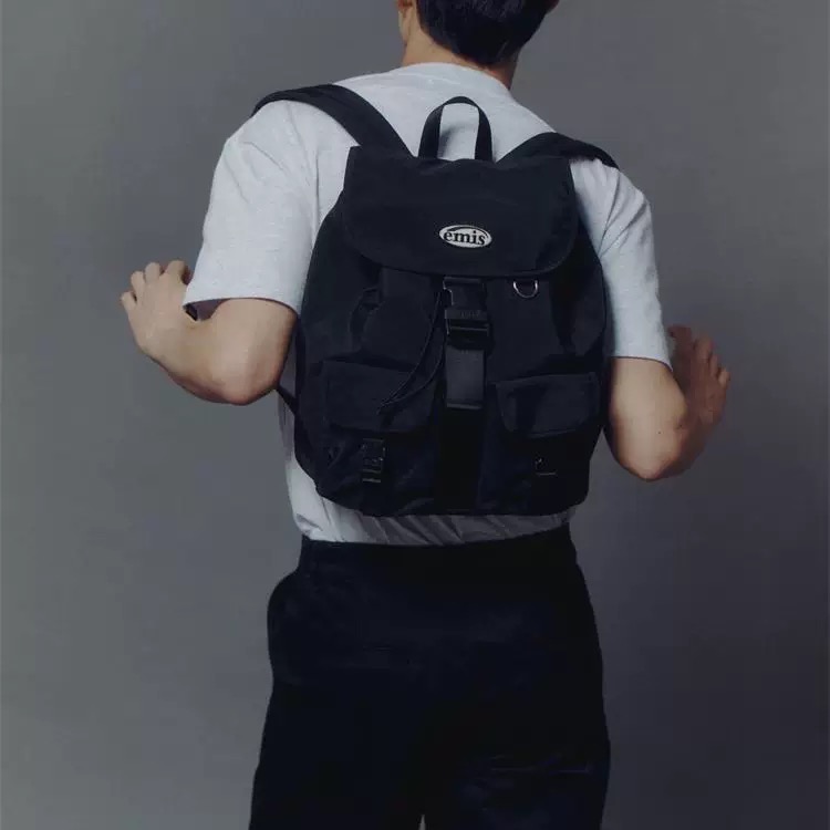 韓代 後背包 雙肩包 emis厚尼龍結實輕盈 博主新寵兒——快適快乾雙肩背包 清新百搭實用！-細節圖2