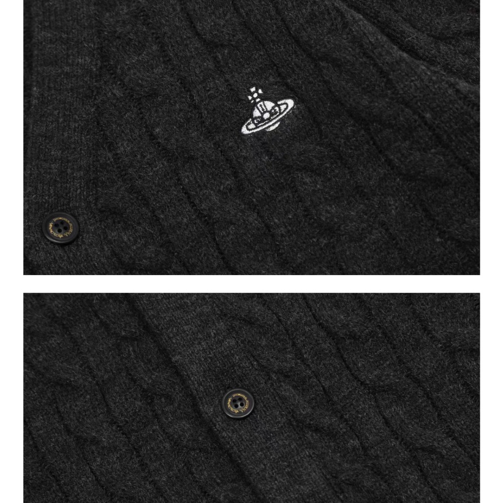 Vivienne Westwood 針織外套 小外套  經典土星標識針織開衫 刺绣羊毛针织V领长袖开襟衫 毛衣外套  一-細節圖9