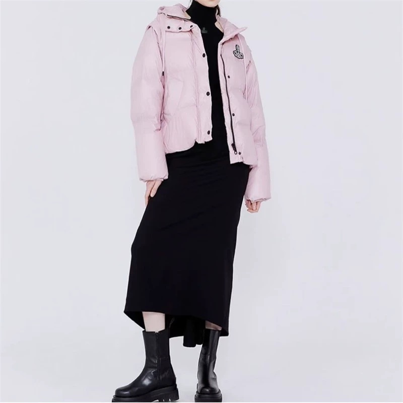 Vivienne Westwood 羽絨外套 背心外套 韓國同步鵝絨馬甲 可拆卸袖子兩種穿法麵包外套 羽絨大衣 新款星球-細節圖2
