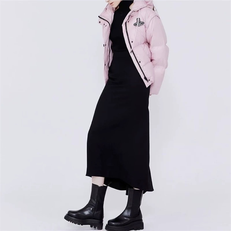 Vivienne Westwood 羽絨外套 背心外套 韓國同步鵝絨馬甲 可拆卸袖子兩種穿法麵包外套 羽絨大衣 新款星球-細節圖3