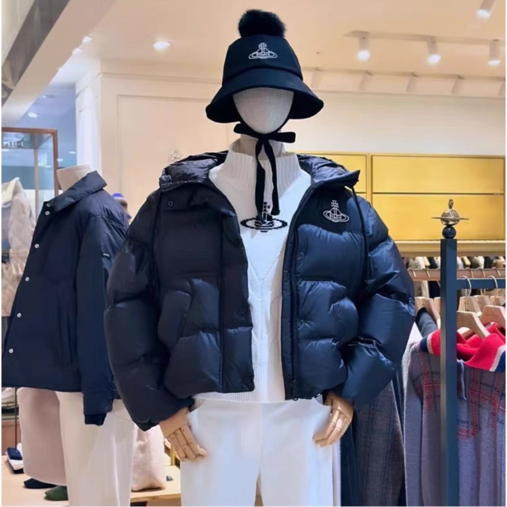 Vivienne Westwood 羽絨外套 背心外套 韓國同步鵝絨馬甲 可拆卸袖子兩種穿法麵包外套 羽絨大衣 新款星球-細節圖5