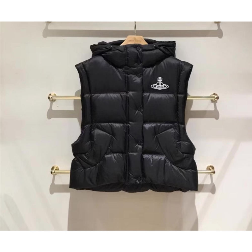 Vivienne Westwood 羽絨外套 背心外套 韓國同步鵝絨馬甲 可拆卸袖子兩種穿法麵包外套 羽絨大衣 新款星球-細節圖6