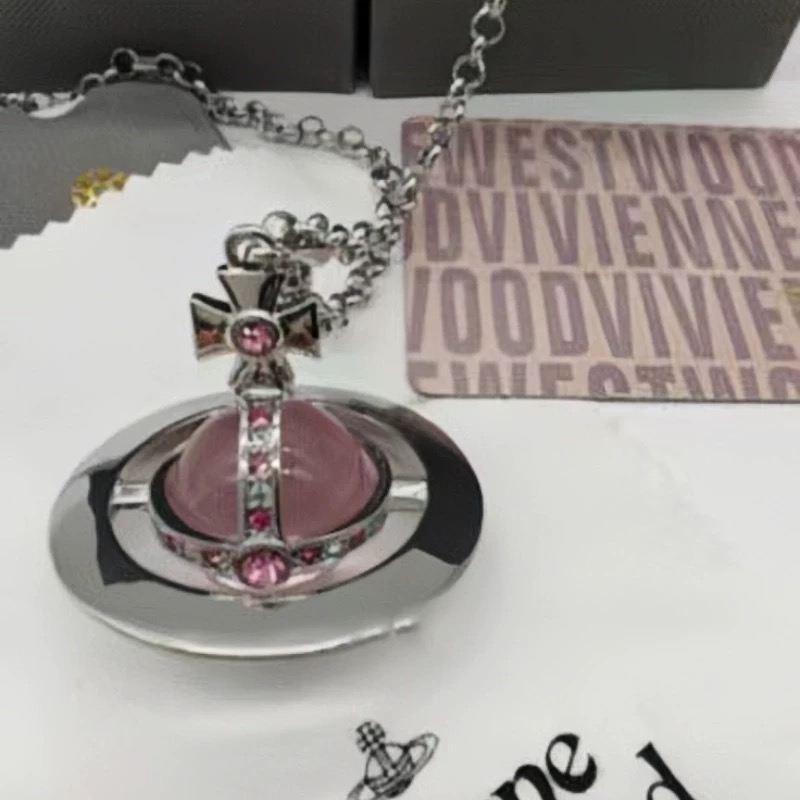 Vivienne Westwood 項鍊 項鏈，大號土星 orb水鑽項鍊鎖骨鏈毛衣鏈 項鍊疊戴百搭 超級美品   顏色可-細節圖9