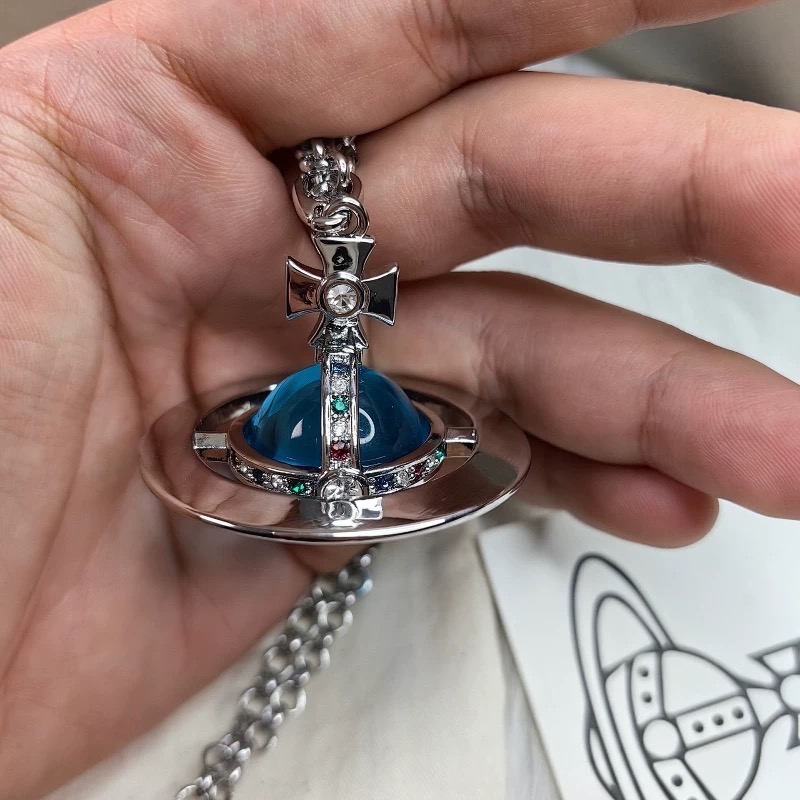 Vivienne Westwood 項鍊 項鏈，大號土星 orb水鑽項鍊鎖骨鏈毛衣鏈 項鍊疊戴百搭 超級美品   顏色可-細節圖10