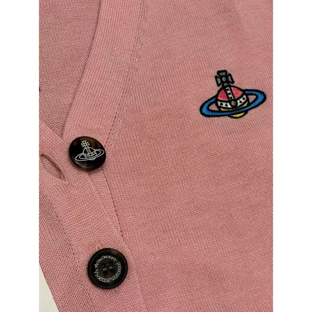 Vivienne Westwood 針織外套 毛衣外套  V領開襟衫針織毛衣外套 土星logo針織羊毛圓領開襟衫 外套夾-細節圖8