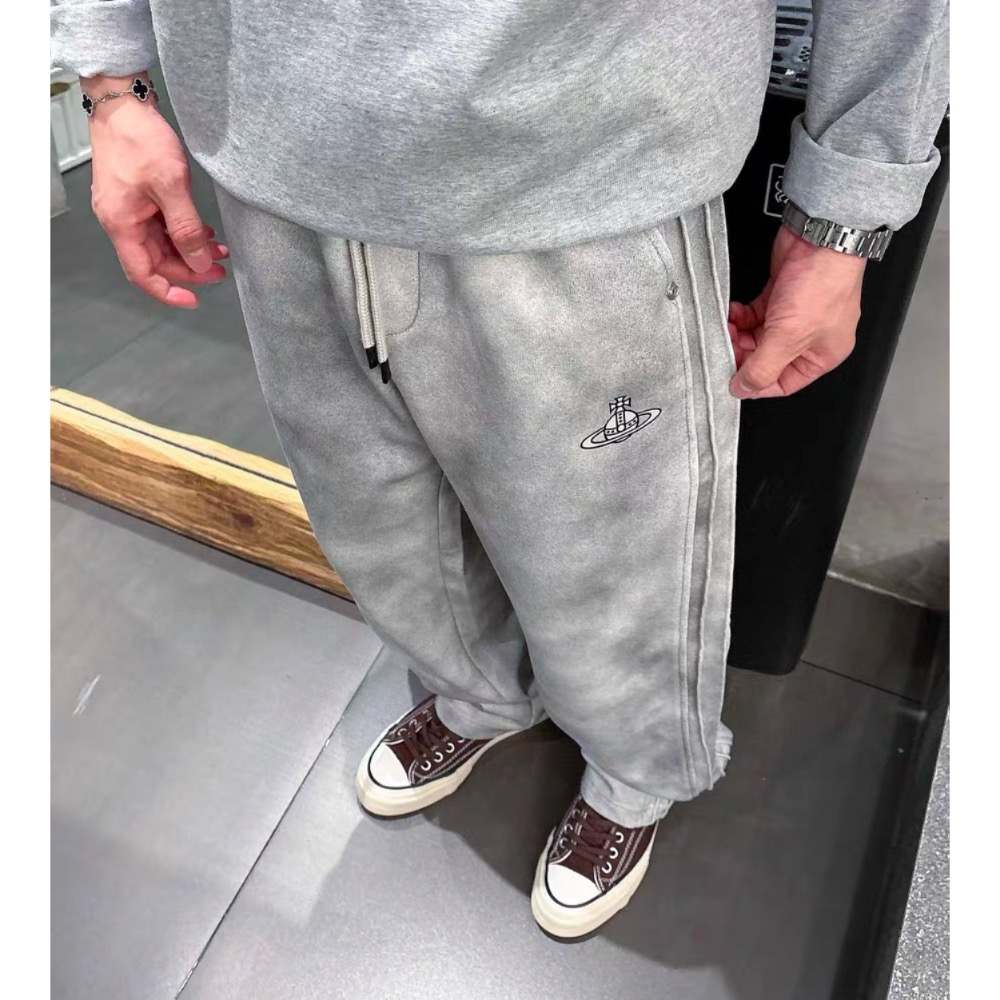 Vivienne Westwood 長褲 運動休閒褲  土星刺繡縮口褲 logo織帶休閒褲衛褲運動褲長褲 男女款 非常百-細節圖9