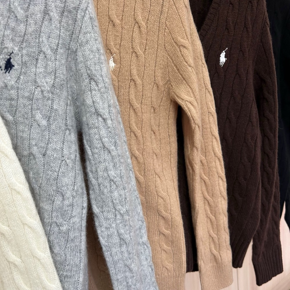 RL polo v領顯瘦針織衫 毛衣 經典戰馬簡約百搭 麻花針織衫 毛衣開襟衫 上衣 好氣質 實穿❤️  ✔️國際運送約-細節圖9