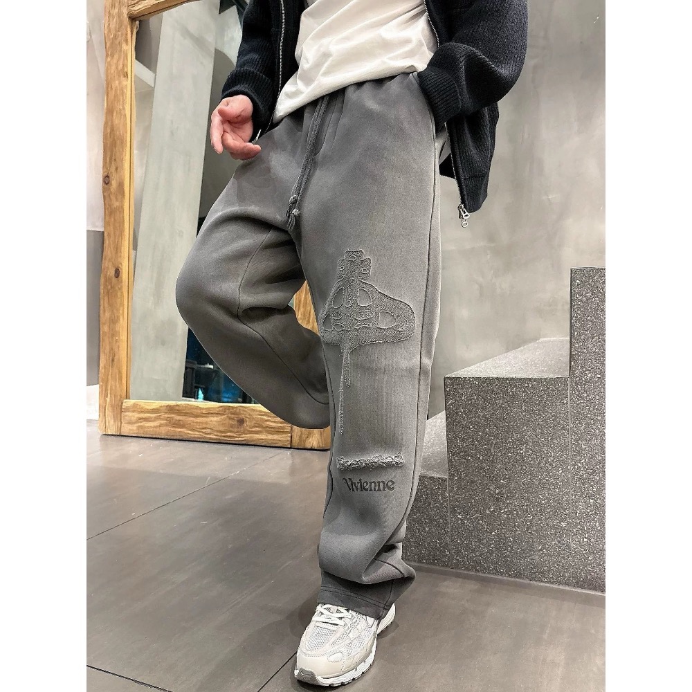 Vivienne Westwood 長褲 運動休閒褲  大土星刺繡logo織帶休閒褲衛褲運動褲長褲 男女款 非常百搭舒服-細節圖8
