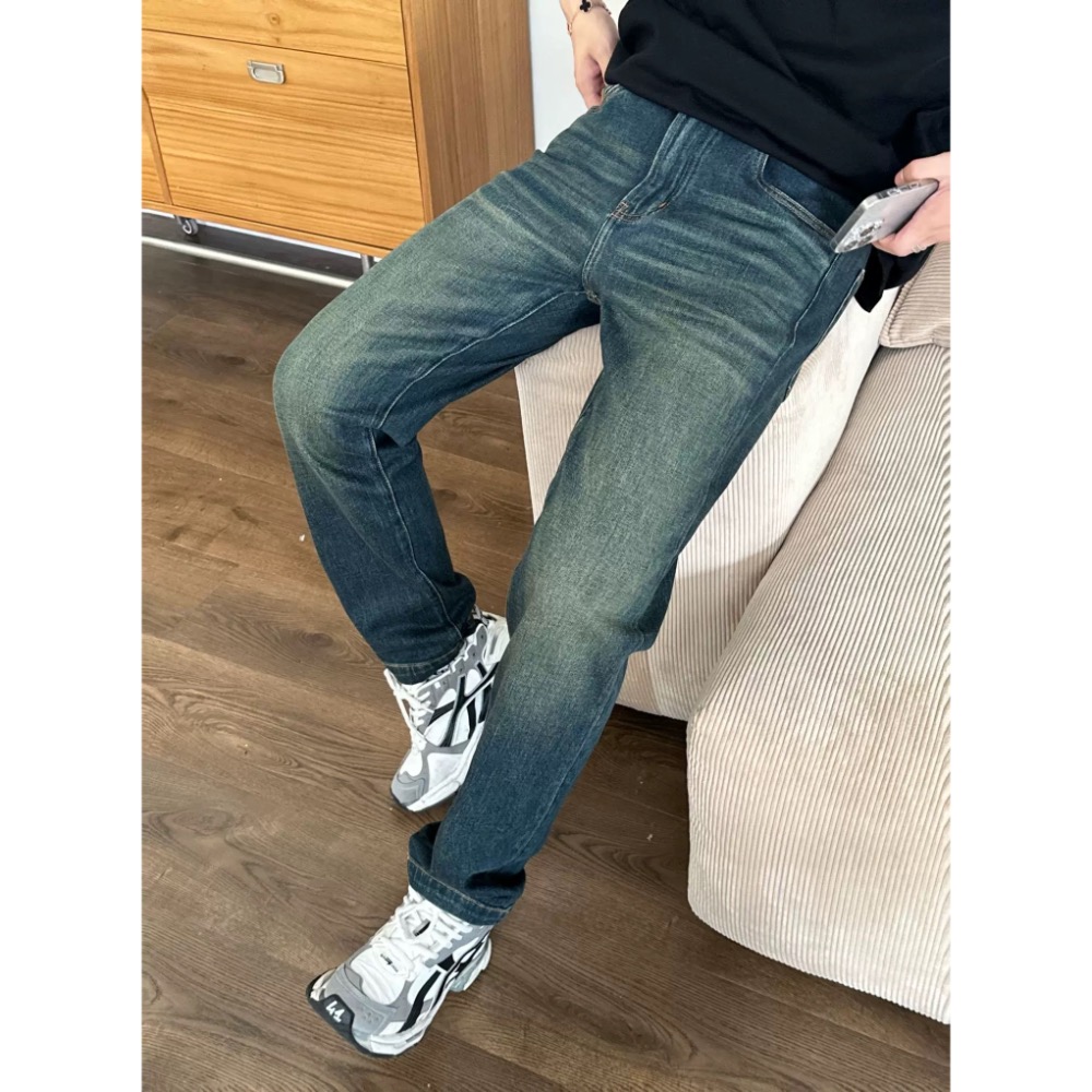 Vivienne Westwood 牛仔褲 土星刺繡高時尚簡約繡標刺繡直筒修身休閒褲 男士百搭水洗牛仔褲百搭 舒適休閒時-細節圖4