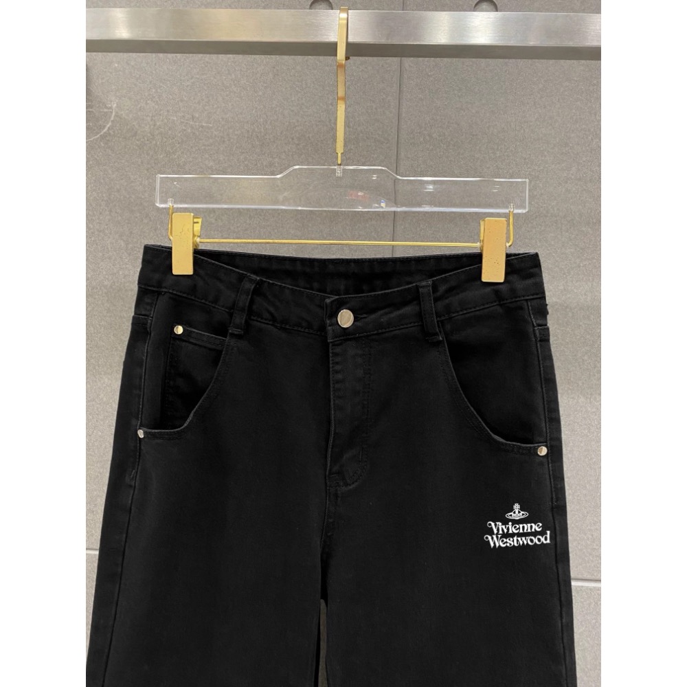 Vivienne Westwood 牛仔褲 土星logo時尚百搭休閒 水洗男士牛仔長褲 百搭 舒適休閒時尚 顯瘦！  S-細節圖9