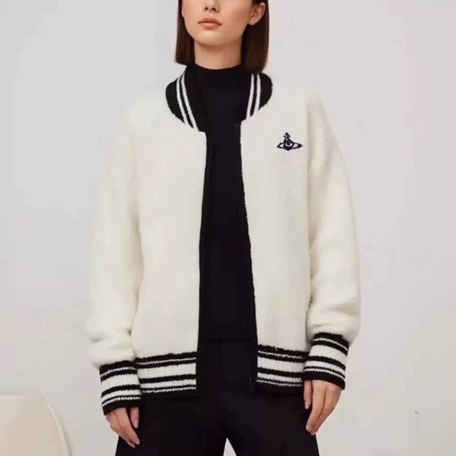 Vivienne Westwood 土星 Q羊羔毛 棒球外套 夾克 外套 土星刺绣 泰迪熊羊毛外套   ✔️國際運送約十-細節圖2