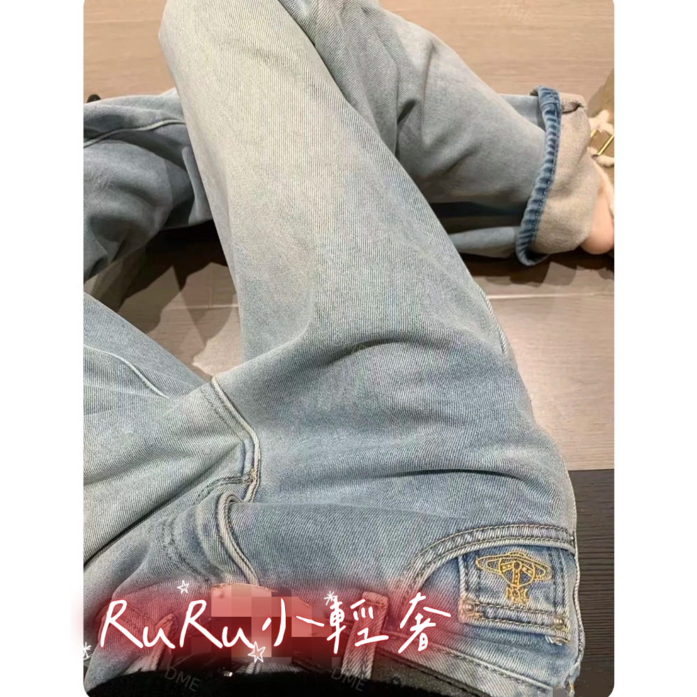 Vivienne Westwood 牛仔褲 高腰顯瘦 經典土星刺繡 直筒修身 百搭長褲  ✔️國際運送約十幾天，可以等待-細節圖9