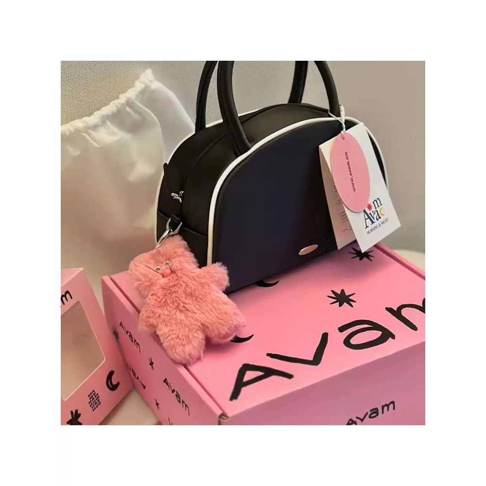 Avam手提包 飯盒包 絲綢真絲波士頓 手提保齡球小包 芭蕾風法式復古絲絨綢緞感法式外出布包小巧可愛 手法式手提包 方便-細節圖4