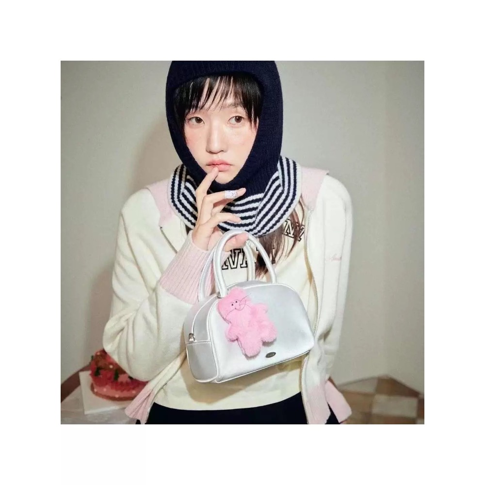 Avam手提包 飯盒包 絲綢真絲波士頓 手提保齡球小包 芭蕾風法式復古絲絨綢緞感法式外出布包小巧可愛 手法式手提包 方便-細節圖5