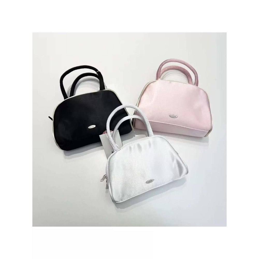 Avam手提包 飯盒包 絲綢真絲波士頓 手提保齡球小包 芭蕾風法式復古絲絨綢緞感法式外出布包小巧可愛 手法式手提包 方便-細節圖6