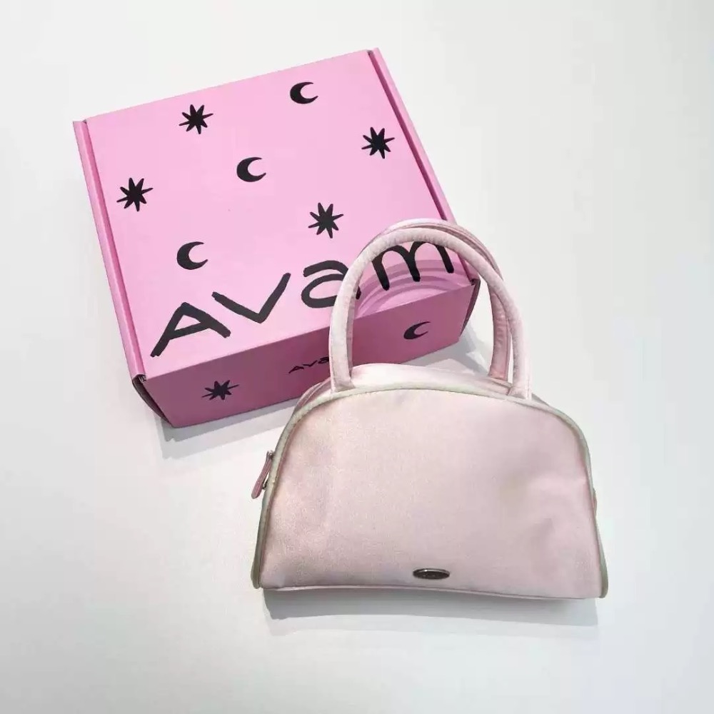 Avam手提包 飯盒包 絲綢真絲波士頓 手提保齡球小包 芭蕾風法式復古絲絨綢緞感法式外出布包小巧可愛 手法式手提包 方便-細節圖9