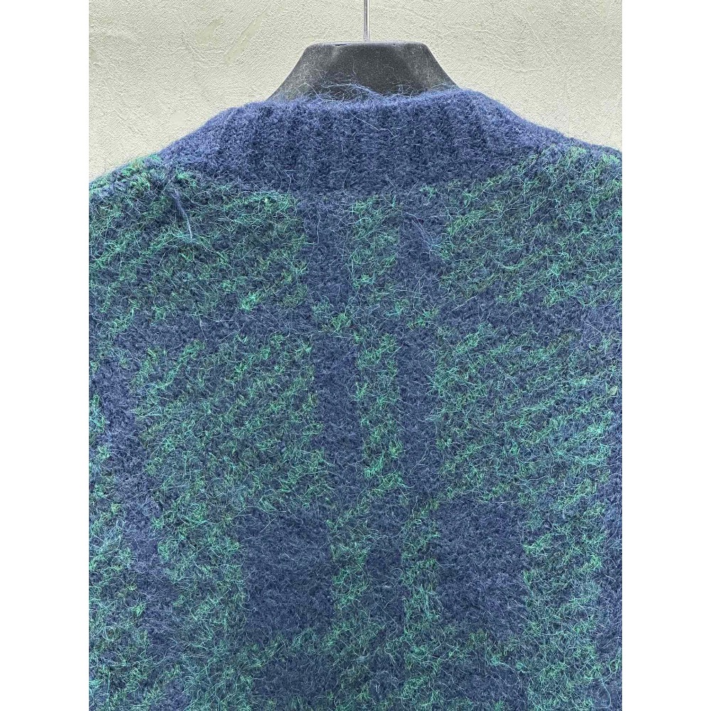 Vivienne Westwood 針織外套 毛衣外套  V領開襟衫針織毛衣外套 簡約撞色千鳥格拼接格子針織v領開衫 3-細節圖8