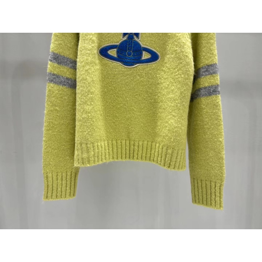 Vivienne Westwood 針織外套 毛衣 V領開襟衫 針織衫 毛衣外套 刺繡章logo V領針織開衫 SML-細節圖4