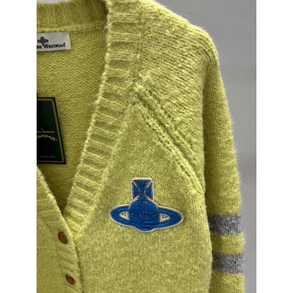 Vivienne Westwood 針織外套 毛衣 V領開襟衫 針織衫 毛衣外套 刺繡章logo V領針織開衫 SML-細節圖10