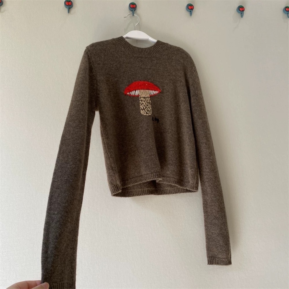 LM針織衫 毛衣 “高質羊絨”軟糯雲朵觸感小蘑菇套頭毛衣 圓領 羊毛基礎款打底單穿都好看：）-細節圖9