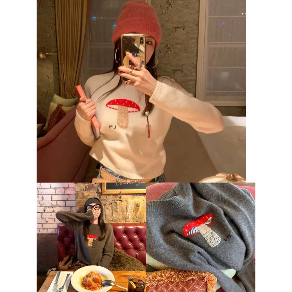 LM針織衫 毛衣 “高質羊絨”軟糯雲朵觸感小蘑菇套頭毛衣 圓領 羊毛基礎款打底單穿都好看：）-細節圖11