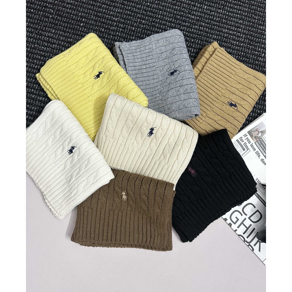 RL polo 圍巾 圍脖 經典小馬刺繡麻花含羊毛復古英倫毛極簡才是韓系穿搭的終極奧義 男女同款  下標後顏色截圖留言-細節圖2